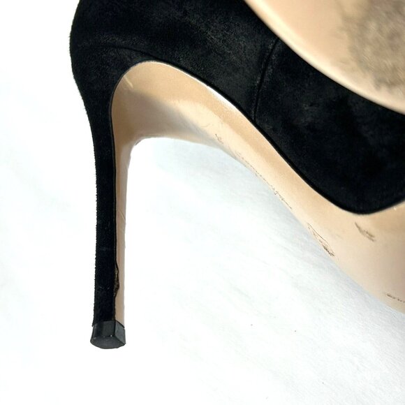GIANVITO ROSSI Size 8 Black Suede Ankle Strap Stiletto Pigalle Pump EU 38 Womens - Picture 11 of 12